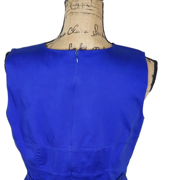 CALVIN Klein Womens Button Tab Cotton Canvas Pencil Dress Size 12 Royal Blue - Picture 6 of 13